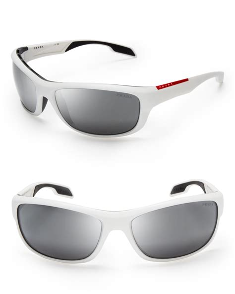 prada mens white sunglasses|white prada sunglasses women's.